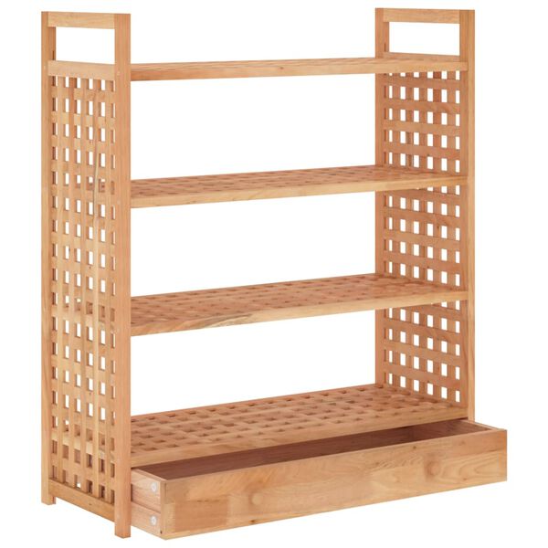 vidaXL Παπουτσοθήκη με Συρτάρι 70 x 27 x 81 εκ. Μασίφ Ξύλο Καρυδιάς