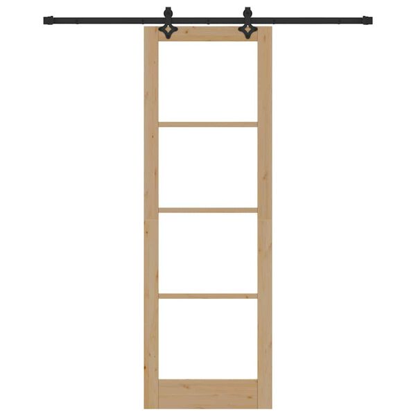 vidaXL Συρόμενη Πόρτα ORKDAL Φυσικό και Μαύρο 78 x 232 cm