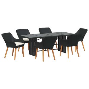 vidaXL &Sigma;έ&tau; &phi;&alpha;&gamma;&eta;&tau;&omicron;ύ &gamma;&iota;&alpha; &kappa;ή&pi;&omicron; &mu;&epsilon; &mu;&alpha;&xi;&iota;&lambda;ά&rho;&iota; 7 pcs &Mu;&alpha;ύ&rho;&omicron; &sigma;&upsilon;&nu;&theta;&epsilon;&tau;&iota;&kappa;ό &rho;&alpha;&tau;ά&nu;