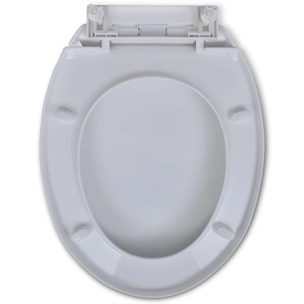vidaXL Κάλυμμα Λεκάνης με Μηχανισμό Soft Close Οβάλ Λευκό