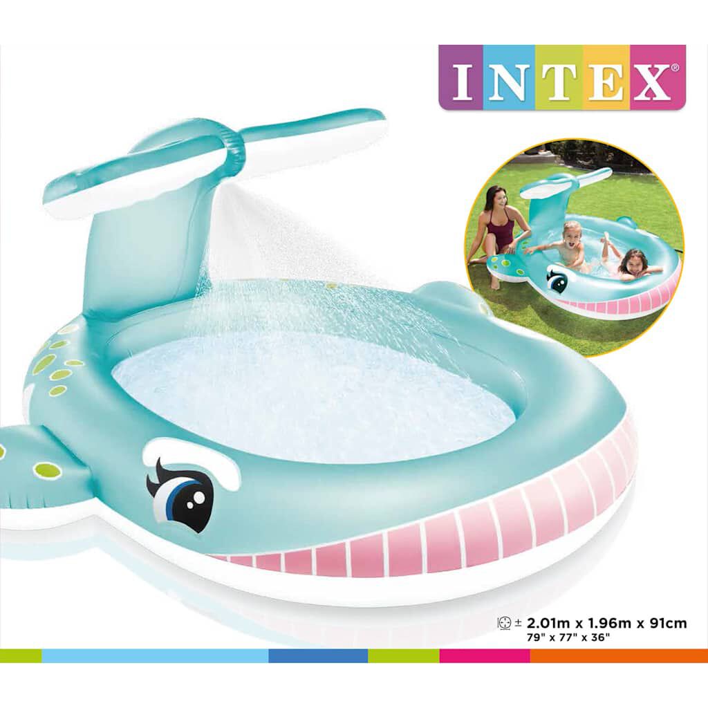 Intex Πισίνα Φάλαινα Με Ψεκαστήρα 201 x 196 x 91 εκ.