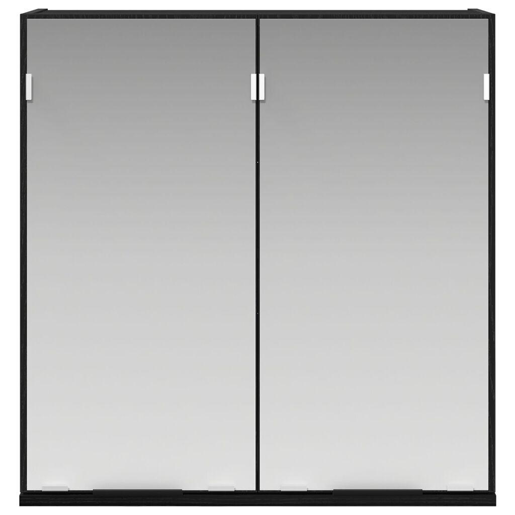 Καθρέφτης μπάνιου vidaXL - Μαύρη βελανιδιά, 64x20x66,5 εκ, Κατασκευασμένος από επεξεργασμένο ξύλο