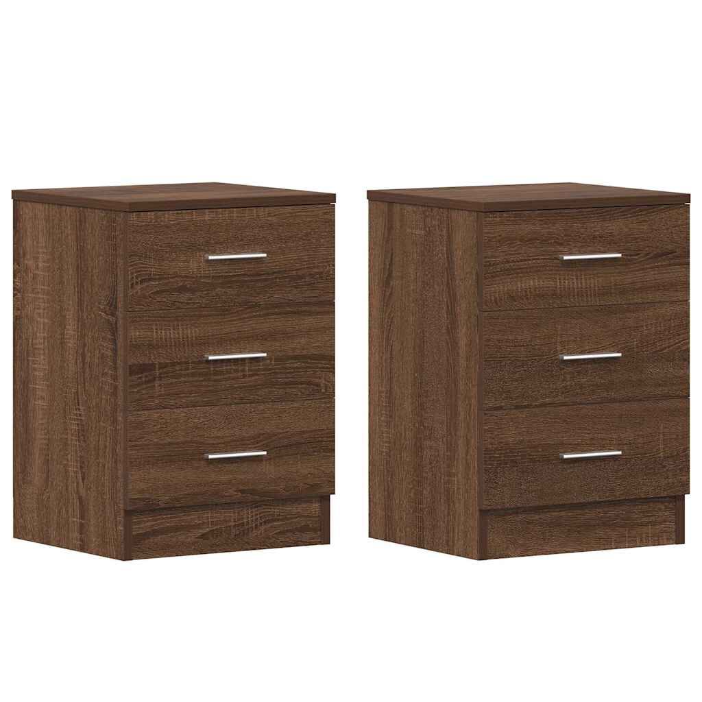 vidaXL Κομοδίνα 2 τεμ. Καφέ Δρυς από 38x35x56 Επεξεργασμένο Ξύλο