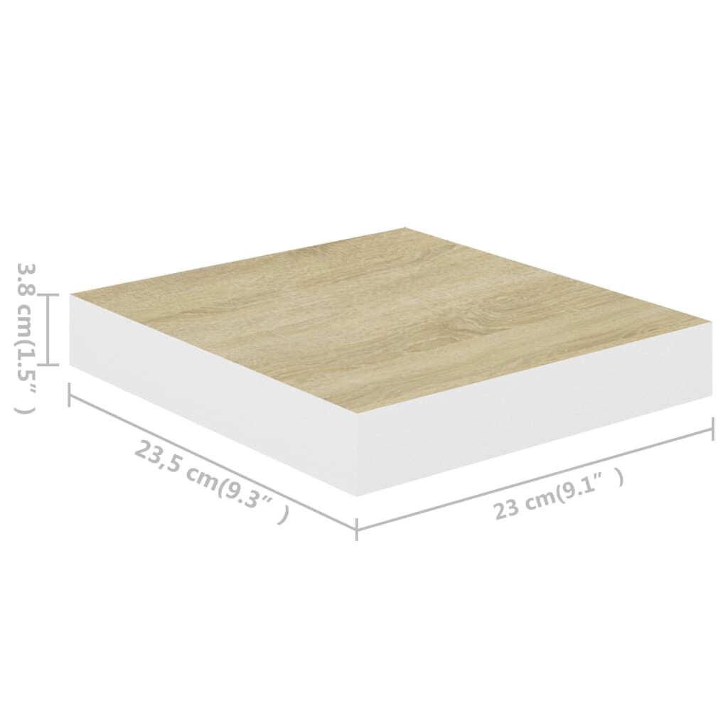 vidaXL Ράφι Τοίχου Δρυς και Άσπρο 23 x 23,5 x 3,8 εκ. από MDF