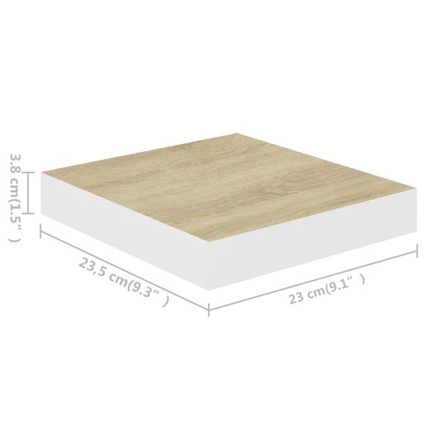 vidaXL Ράφι Τοίχου Δρυς και Άσπρο 23 x 23,5 x 3,8 εκ. από MDF