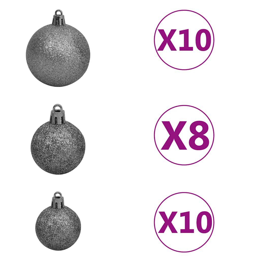 vidaXL Χριστουγ. Δέντρο Έλατο Nordmann LED/Μπάλες Πράσινο 240 εκ.
