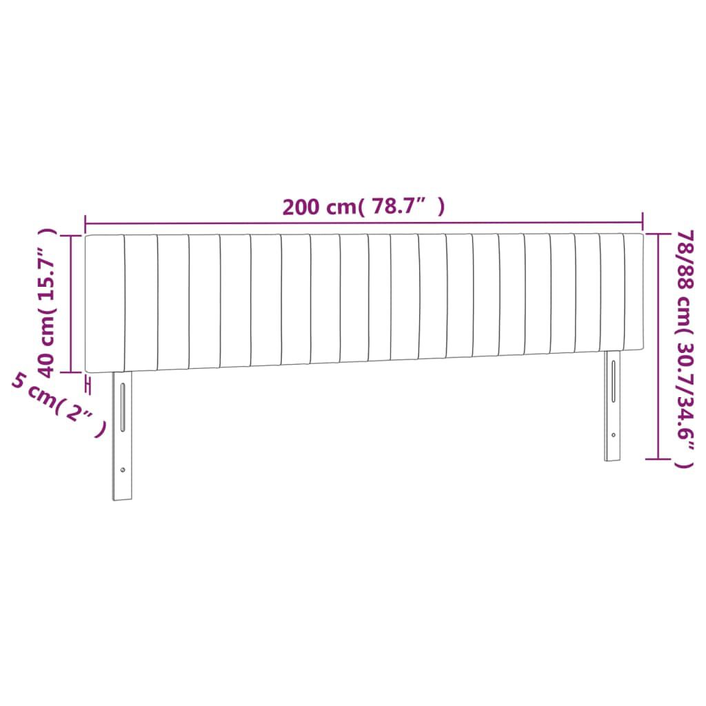 vidaXL Κεφαλάρια Κρεβατιού 2 τεμ. Μαύρο 100x5x78/88 εκ. Βελούδινο