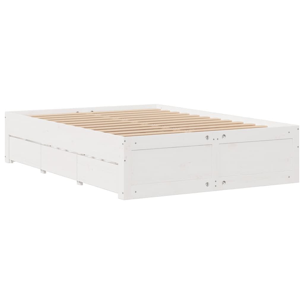 vidaXL Κρεβάτι Βιβλιοθήκη Χωρίς Στρώμα 160x200 εκ Μασίφ Ξύλο Πεύκου