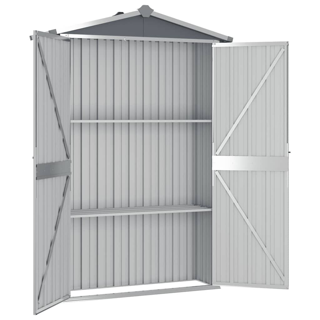 vidaXL Αποθήκη Κήπου Γκρι 116x45x175 εκ. από Γαλβανισμένο Ατσάλι