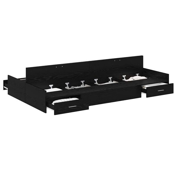 vidaXL Κρεβάτι με αποθηκευτικό χώρο με συρτάρι Μαύρη Οξυά 120 x 190 cm