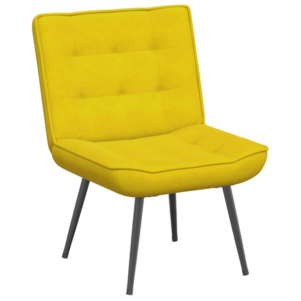 vidaXL Πολυθρόνα Relax Κίτρινη Βελούδινη με Σκαμπό