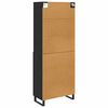vidaXL Highboard &Mu;&alpha;ύ&rho;&eta; &Omicron;&xi;&upsilon;ά 69,5 x 34 x 180 &epsilon;&kappa;. &Epsilon;&pi;&epsilon;&xi;&epsilon;&rho;&gamma;&alpha;&sigma;&mu;έ&nu;&omicron; &xi;ύ&lambda;&omicron;