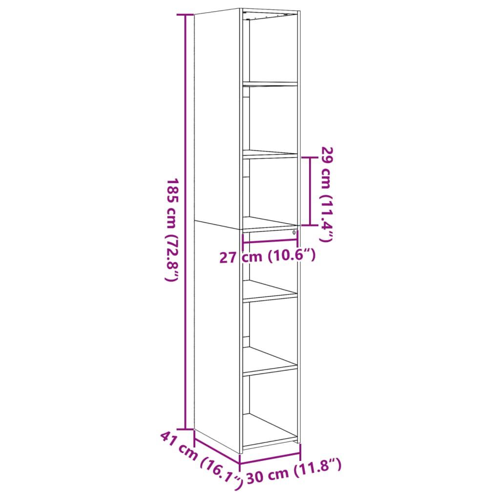 vidaXL Ντουλάπι Λευκό 30x41x185 εκ. από Επεξεργασμένο Ξύλο