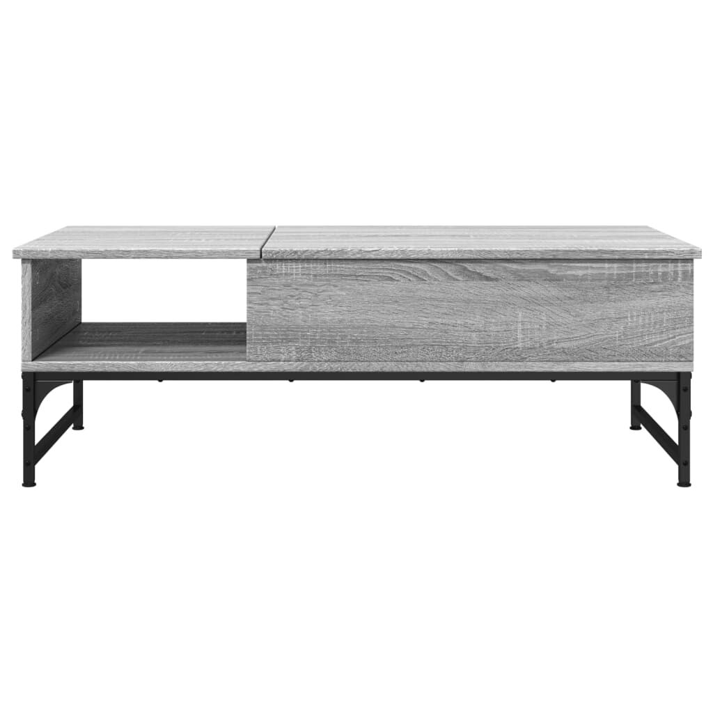 vidaXL Τραπεζάκι Σαλονιού Γκρι Sonoma 100x50x35 εκ. Επεξ. Ξύλο/Μέταλλο