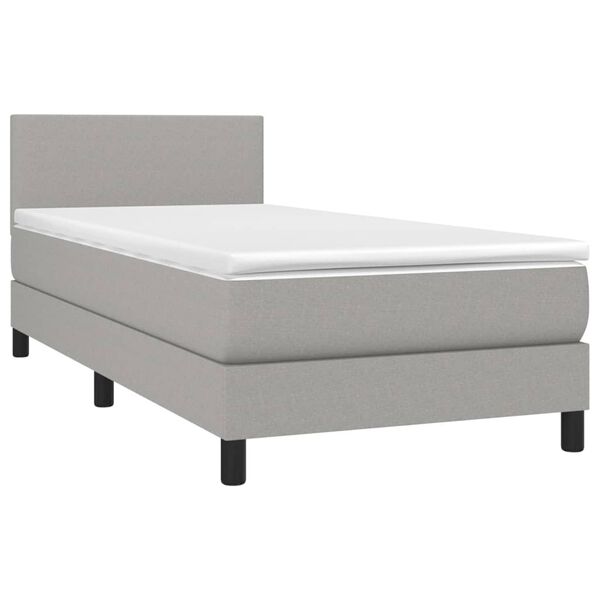 vidaXL &Kappa;&rho;&epsilon;&beta;ά&tau;&iota; Boxspring &mu;&epsilon; &Sigma;&tau;&rho;ώ&mu;&alpha; & LED &Alpha;&nu;.&Gamma;&kappa;&rho;&iota; 90x190 &epsilon;&kappa;. &Upsilon;&phi;&alpha;&sigma;&mu;ά&tau;&iota;&nu;&omicron;