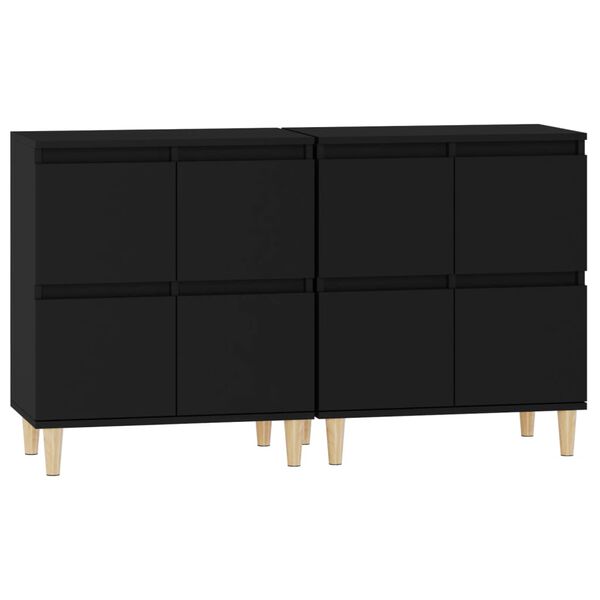 vidaXL Ντουλάπια 2 τεμ. Μαύρα 60x35x70 εκ. Επεξεργασμένο Ξύλο