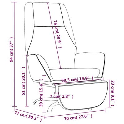 vidaXL Πολυθρόνα Relax με Υποπόδιο Καφέ Βελούδινη