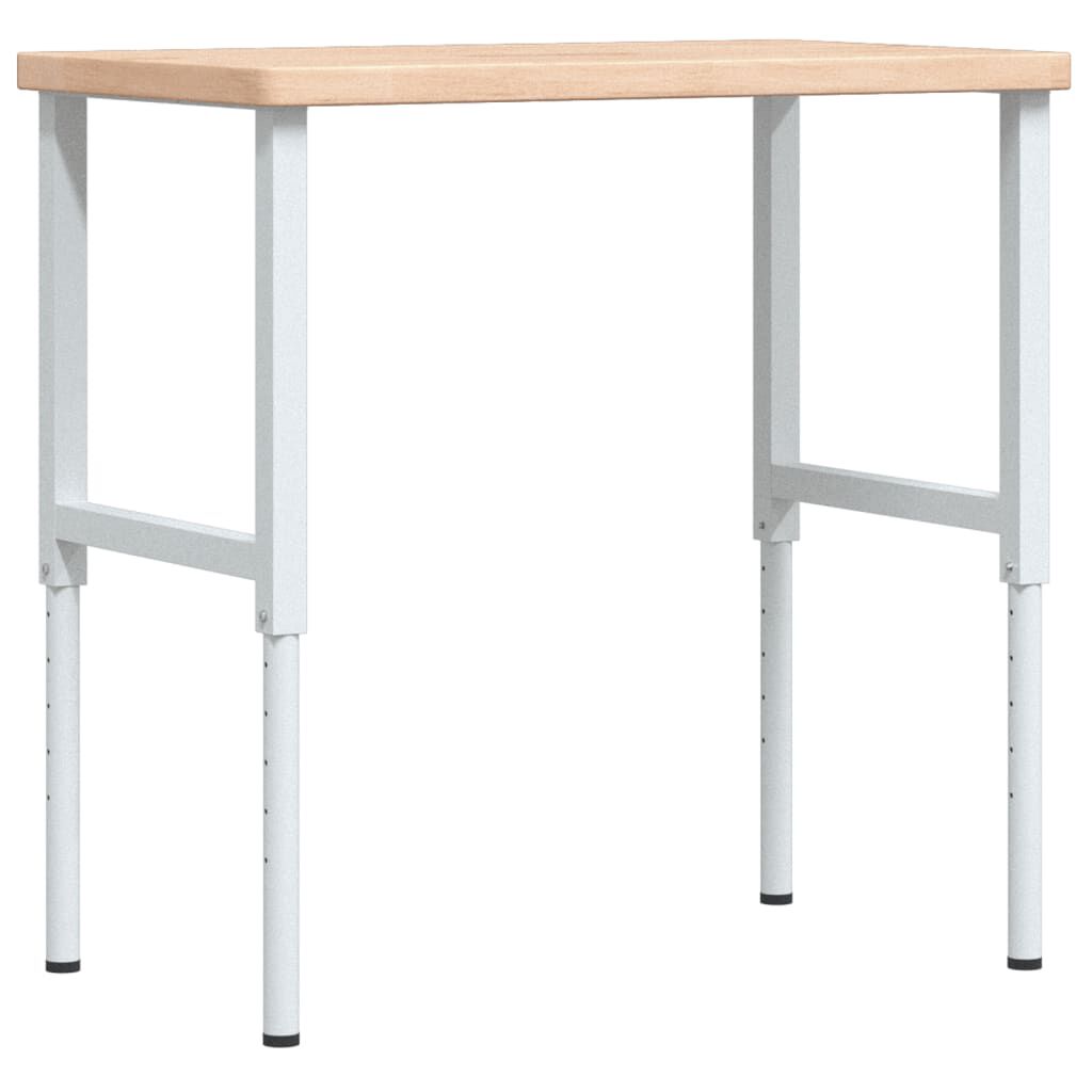 vidaXL Πάγκος Εργασίας Ορθογώνιος 100x60x(73-99,5) εκ Μασίφ Ξύλο Δρυός