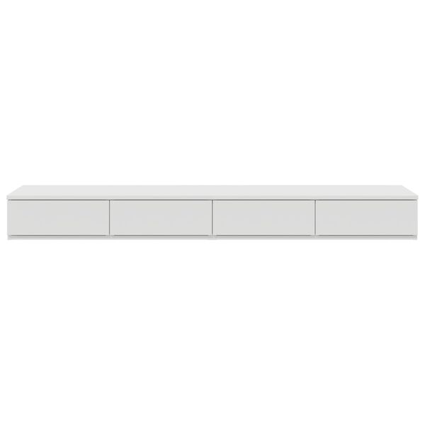 vidaXL Λευκά Συρτάρια Κρεβατιού 135x36,5x16,5 εκ από Ξύλο