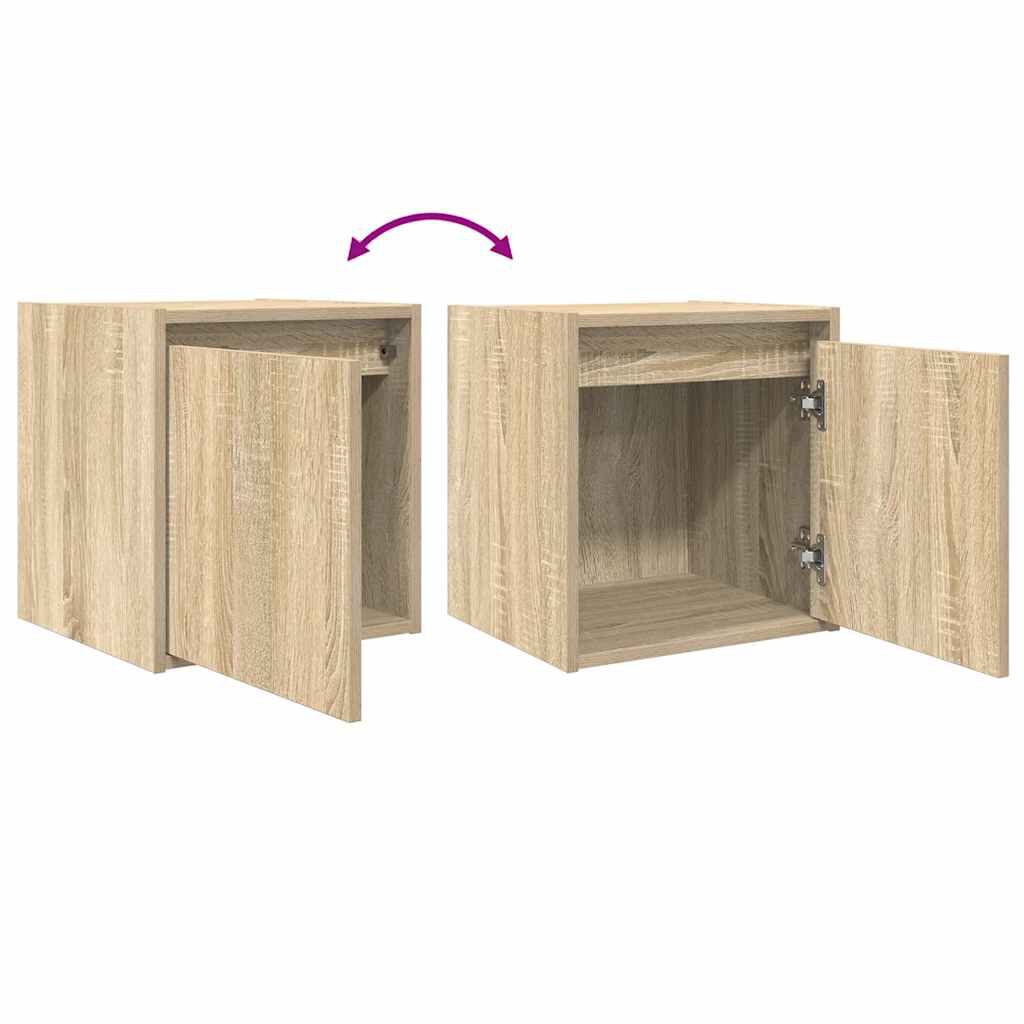 vidaXL Κομοδίνα Επιτοίχια 2 τεμ. Sonoma Δρυς 38x34x40 εκ.