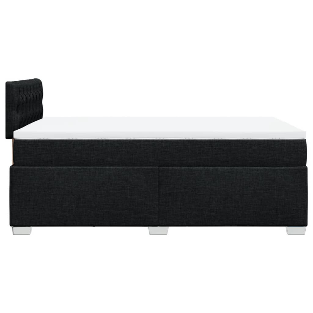 vidaXL Κρεβάτι Boxspring με Στρώμα Μαύρο 120x190 εκ. Υφασμάτινο
