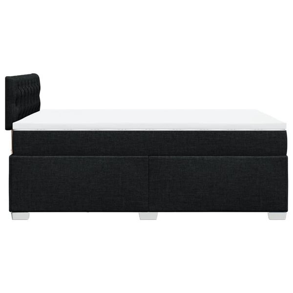 vidaXL Κρεβάτι Boxspring με Στρώμα Μαύρο 120x190 εκ. Υφασμάτινο