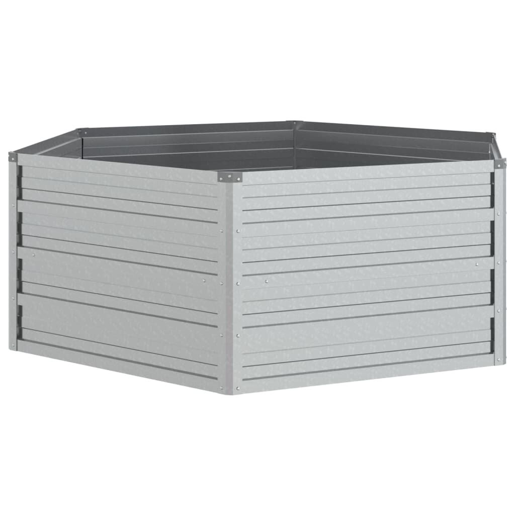 vidaXL Ζαρντινιέρα Υπερυψωμένη Ασημί 129 x 45 εκ. Γαλβανισμ. Χάλυβας