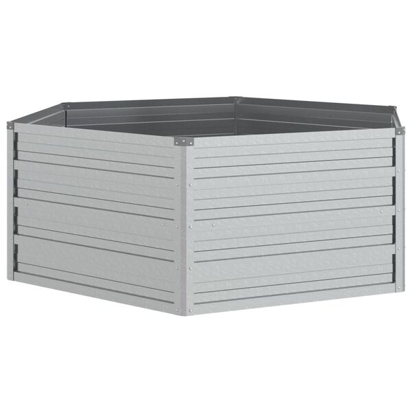 vidaXL Ζαρντινιέρα Υπερυψωμένη Ασημί 129 x 45 εκ. Γαλβανισμ. Χάλυβας