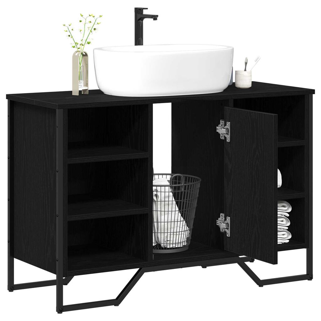 vidaXL ντουλάπα σιντριβανιού Μαύρη Δρυς 91x35x60 εκ Επεξεργασμένο Ξύλο