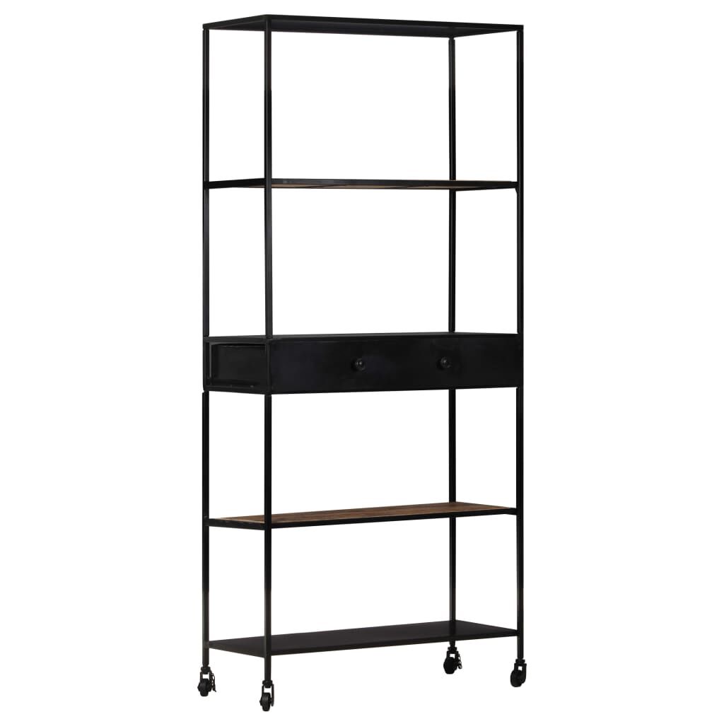 vidaXL Βιβλιοθήκη 80x35x180 εκ. από Ακατέργαστο Ξύλο Μάνγκο & Σίδηρο