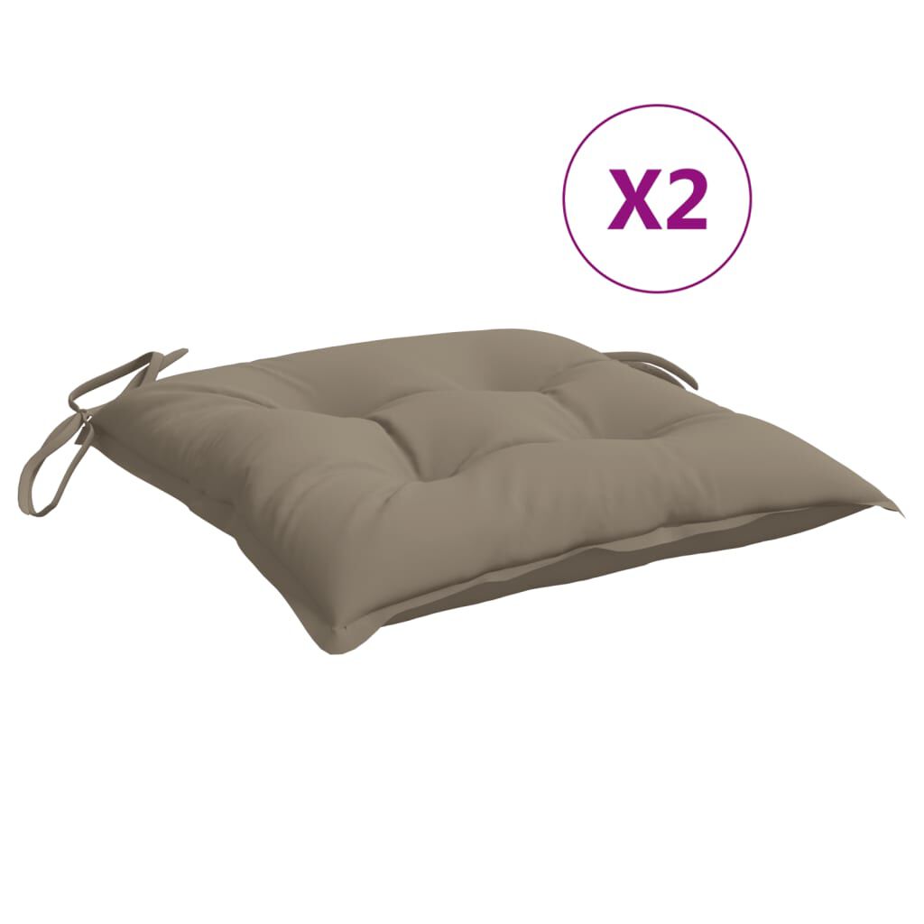 vidaXL Μαξιλάρια Παλέτας Κήπου 2 τεμ. Taupe 50x50x7 εκ. Oxford Ύφασμα