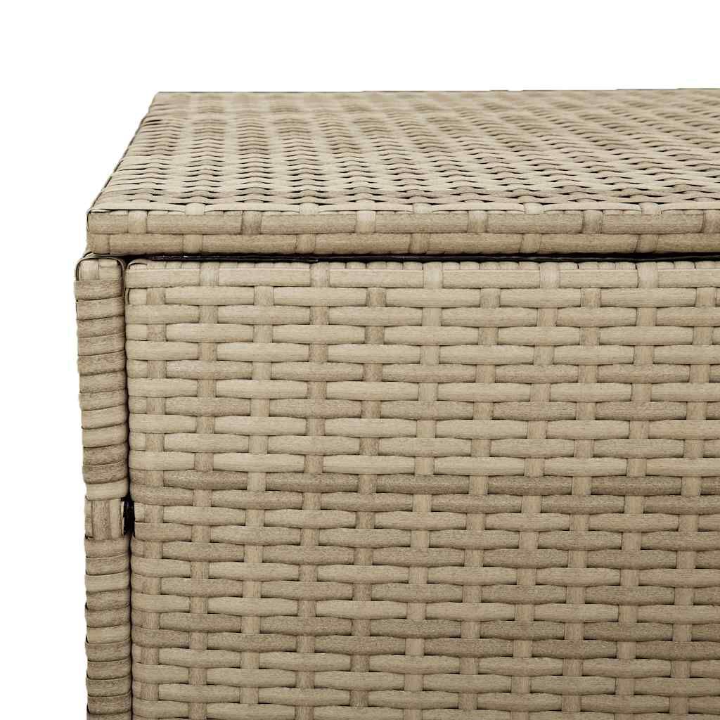 vidaXL Box αποθήκευσης κήπου Μπεζ 110x50x58 cm Poly Rattan