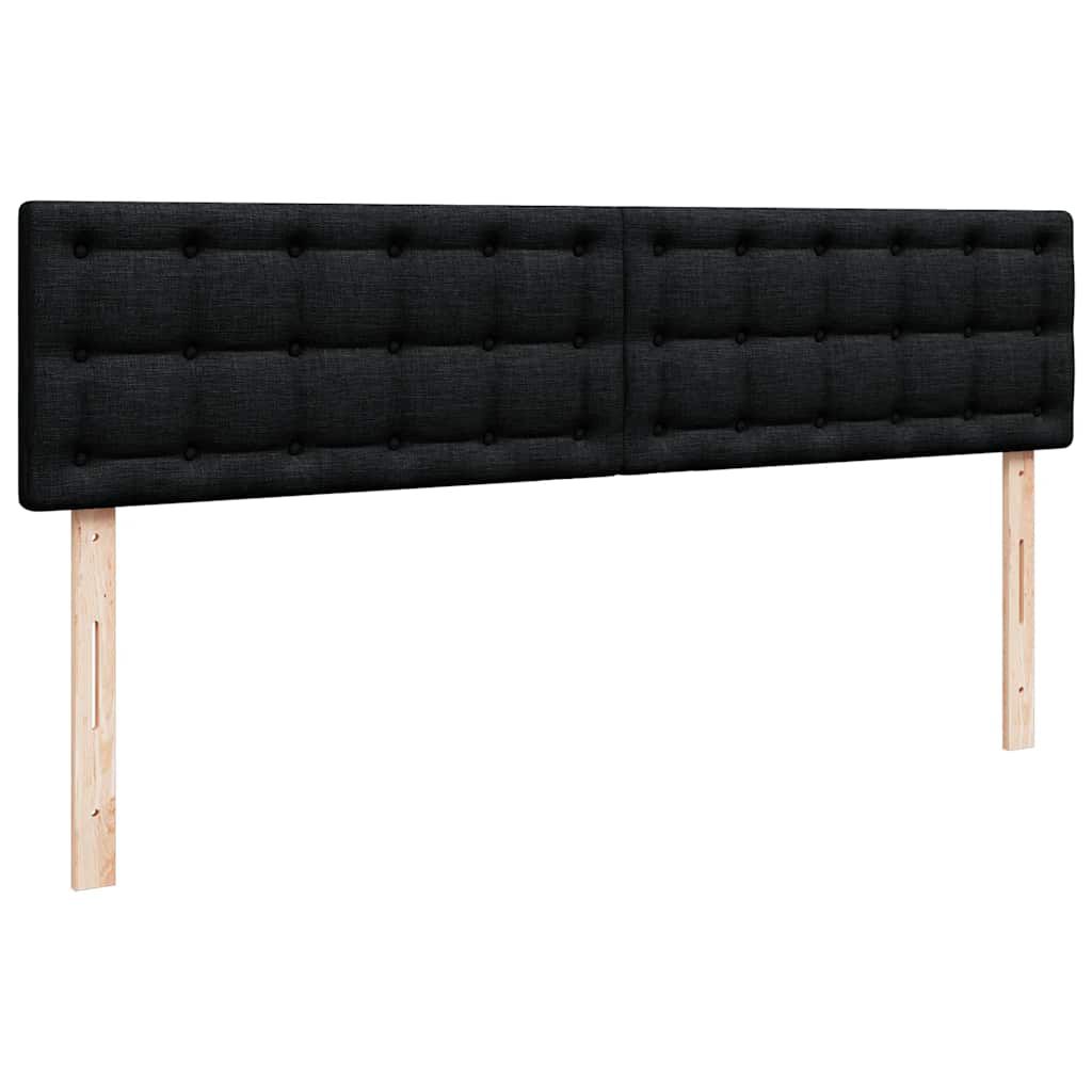 vidaXL Οθωμανικό Κρεβάτι με Στρώματα Μαύρο 200x200cm Ύφασμα