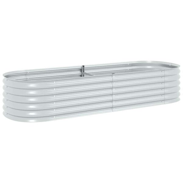 vidaXL Ζαρντινιέρα Υπερυψωμένη Ασημί 240x80x44 εκ. Γαλβανισμ. Χάλυβας