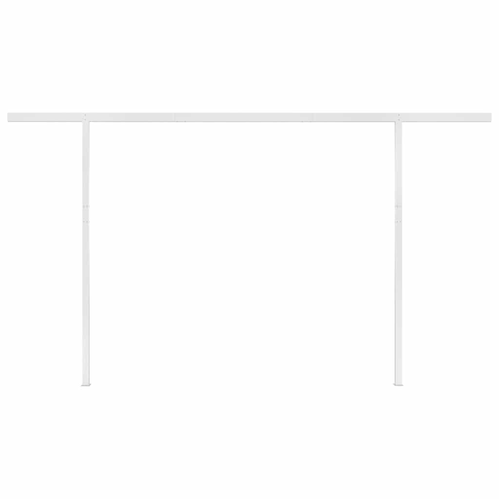vidaXL Τέντα Συρόμενη Χειροκίνητη με LED Κίτρινο / Λευκό 4 x 3 μ.