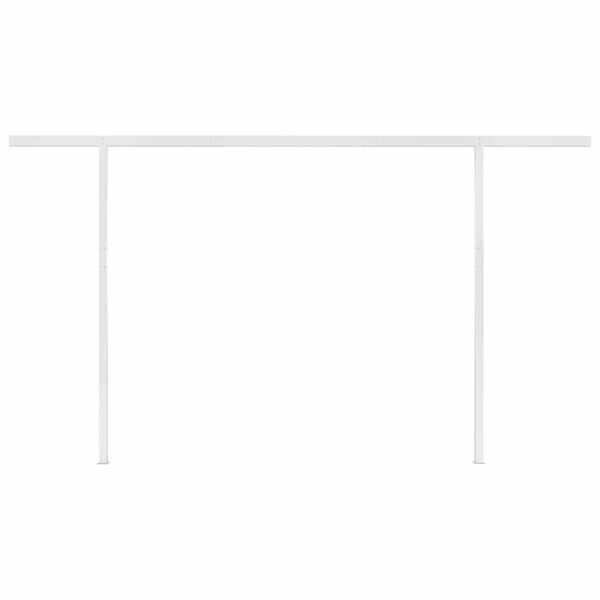 vidaXL Τέντα Συρόμενη Χειροκίνητη με LED Κίτρινο / Λευκό 4 x 3 μ.