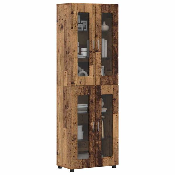 vidaXL Highboard &mu;&epsilon; &rho;ά&phi;&iota; &mu;&epsilon; &pi;ό&rho;&tau;&alpha; FLORIN &Pi;&alpha;&lambda;&iota;ό &xi;ύ&lambda;&omicron; 60 x 35 x 182 &epsilon;&kappa;.