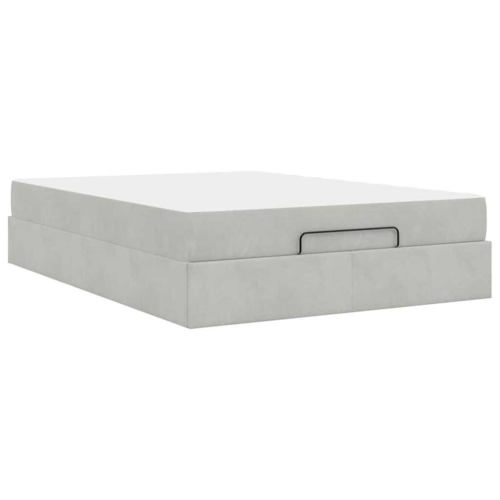 vidaXL Σκελετός Κρεβατιού Ανοιχτό γκρι 160 x 200 cm Βελούδο