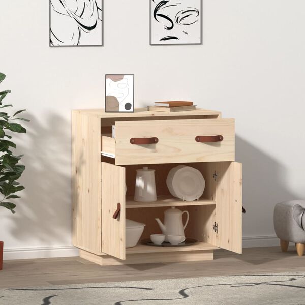 vidaXL Ντουλάπι 65,5 x 40 x 75 εκ. από Μασίφ Ξύλο Πεύκου