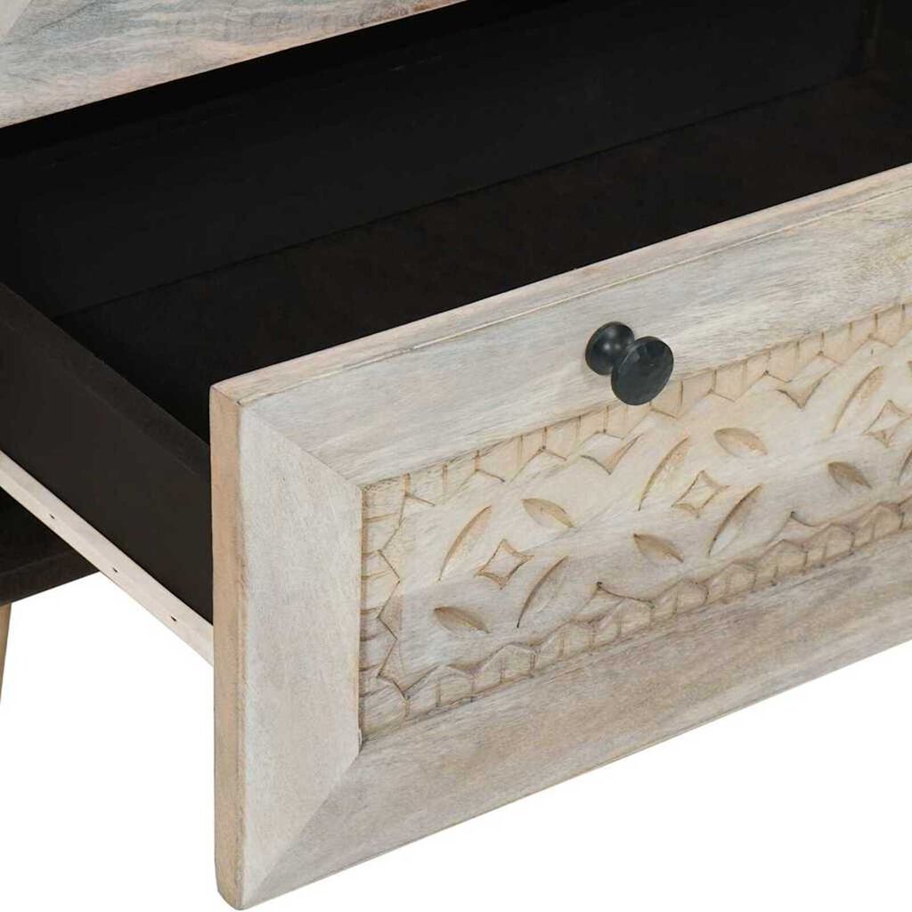 vidaXL Πλαϊνό γραφείο Λευκό 60 x 33 x 75 cm Μασίφ ξύλο μάνγκο