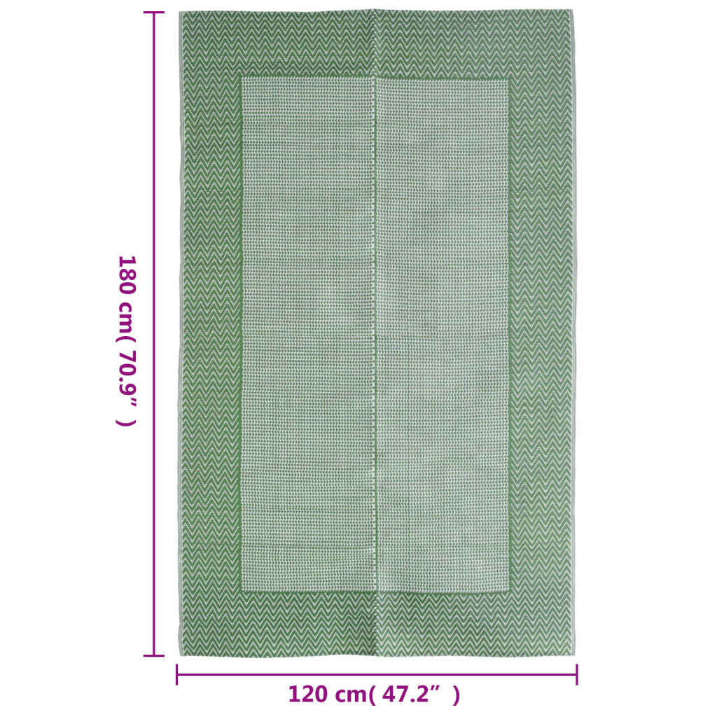 vidaXL Χαλί εξωτερικού χώρου ARAKIL Πράσινο 120x180 cm PP