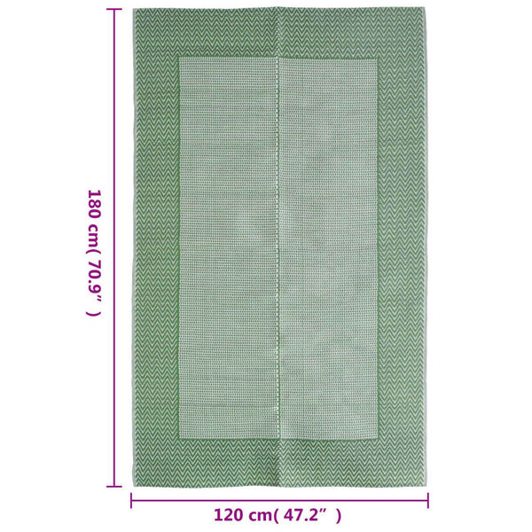 vidaXL Χαλί εξωτερικού χώρου ARAKIL Πράσινο 120x180 cm PP