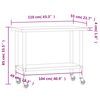 vidaXL Πάγκος Εργασίας Κουζίνας με Ροδάκια 110x55x85 εκ. Ανοξ. Ατσάλι