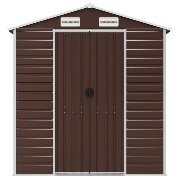 vidaXL Αποθήκη Κήπου Καφέ 191x385x198 εκ. Γαλβανισμένο Ατσάλι