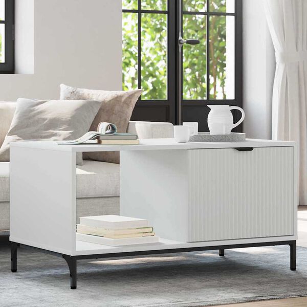 vidaXL Τραπεζάκι σαλονιού Λευκό 90 x 49 x 46 εκ. Επεξεργασμένο ξύλο