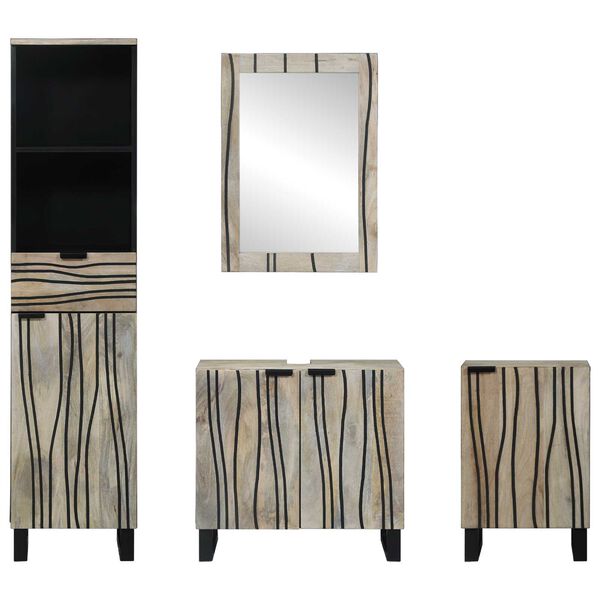 vidaXL Σετ Επίπλων Μπάνιου με συρτάρι με ράφι 4 pcs Καρυδί 38 x 33 x 160 εκ.