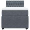 vidaXL Κρεβάτι Boxspring με Στρώμα Σκούρο Γκρι 100x200 εκ. Βελούδινο