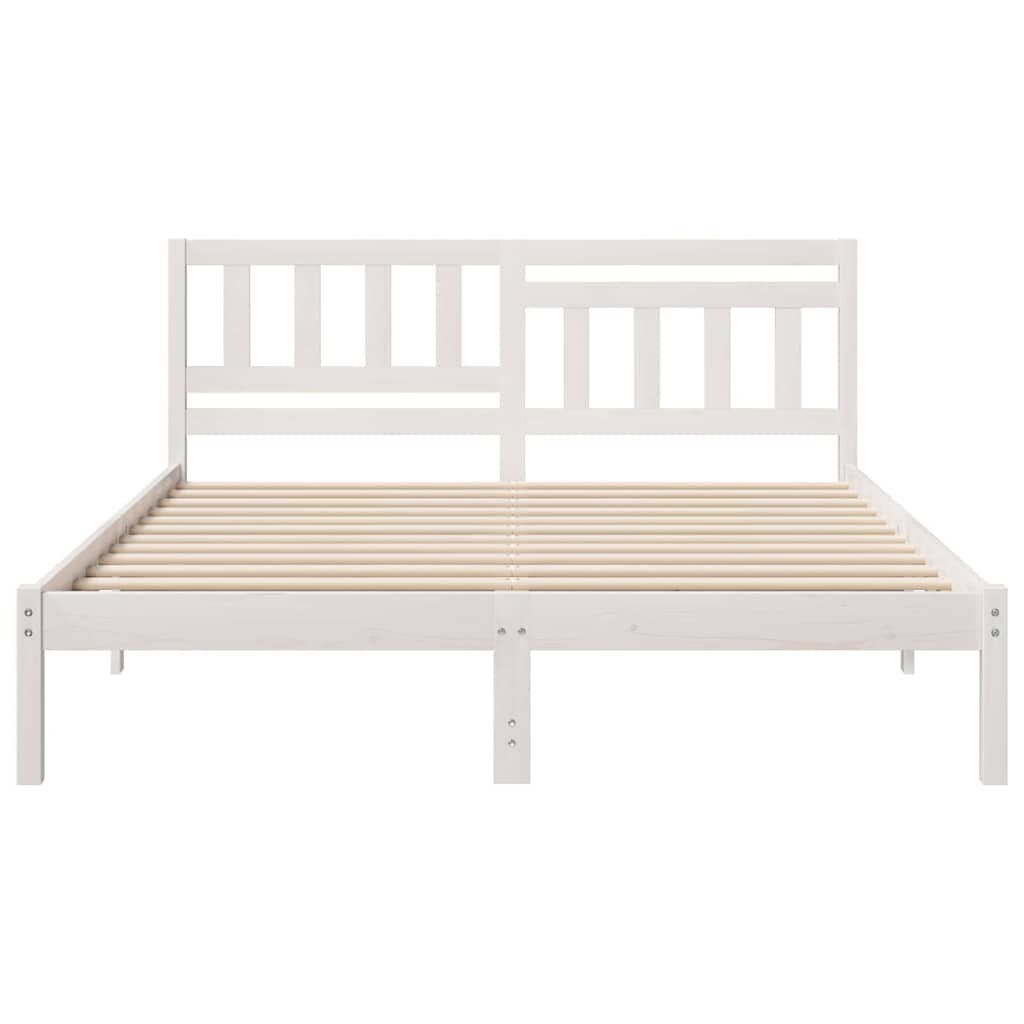 vidaXL Σκελετός Κρεβατιού Λευκό 160 x 200 cm Μασίφ ξύλο πεύκου