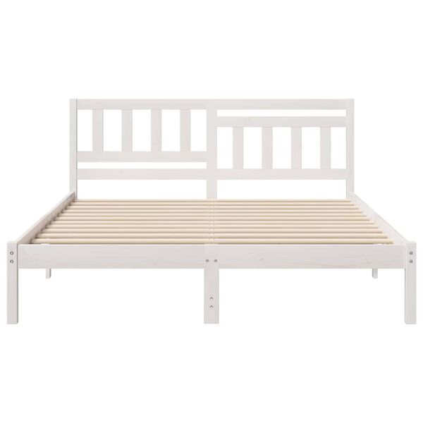 vidaXL Σκελετός Κρεβατιού Λευκό 160 x 200 cm Μασίφ ξύλο πεύκου