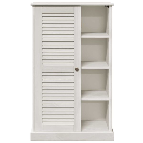 vidaXL Ντουλάπι Μπάνιου Λευκό 68 x 34 x 110 εκ. Μασίφ ξύλο πεύκου